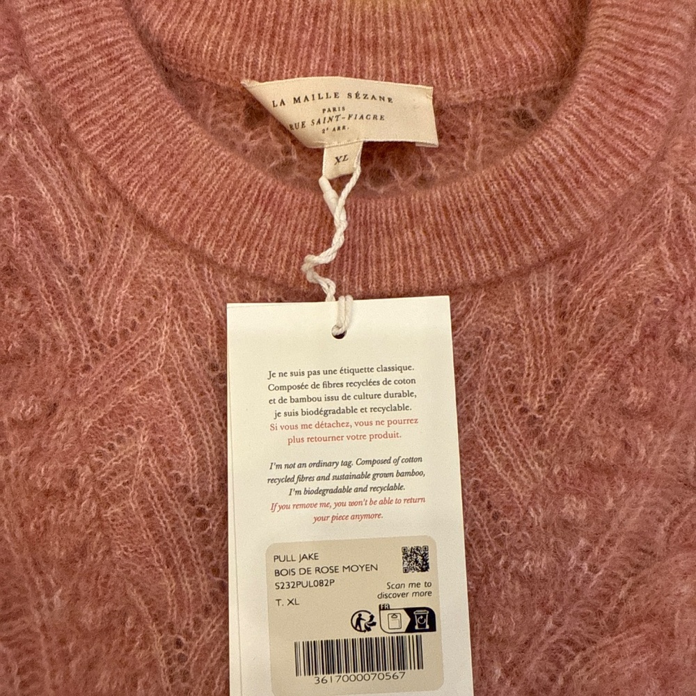 Sezane  Sweater Jake Jumper Medium Rosewood - XL pink - Picture 5 of 10